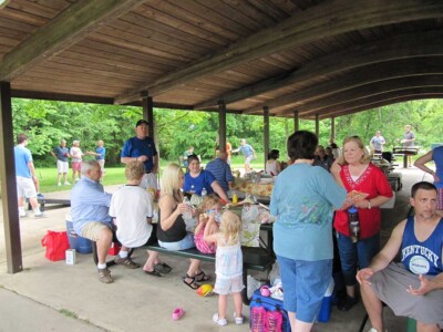 Front Right: Madalen Mckenna-Kight, Judy Milauskas-Endlich, Left: Norman Endlich (lt.blue shirt), Brian and Michelle Endlich-Wolfe (dark blue shirts)